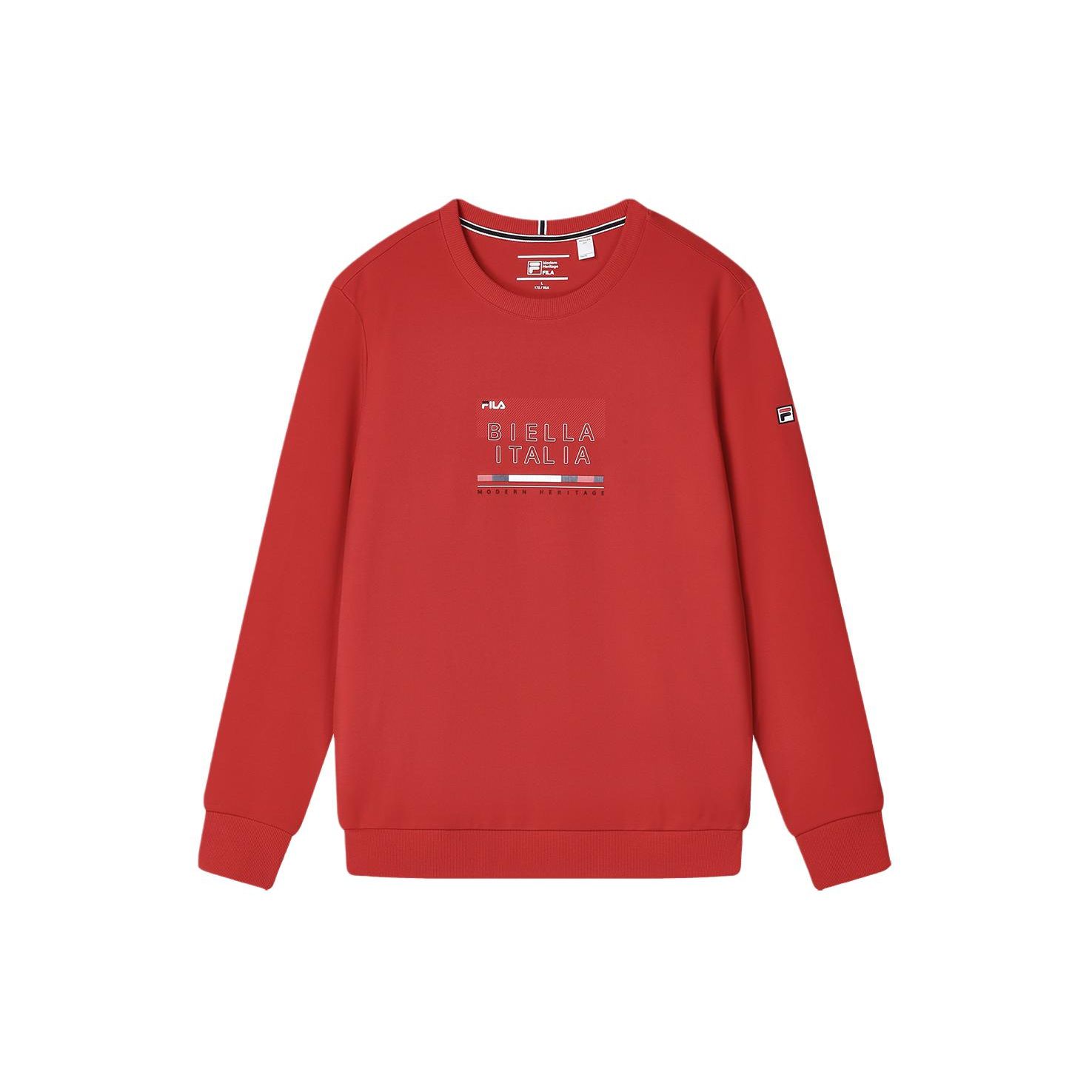 

FILA Letter Print Casual Crew Neck Knit Pullover Sweatshirt Men sweatshirt Legendary-Red F11M411211F-RD L