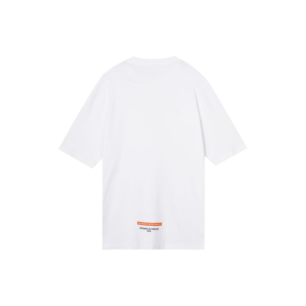 Jordan Alphabet Pattern Crew Neck Short Sleeve T-Shirt Men Tops White DV9727-100