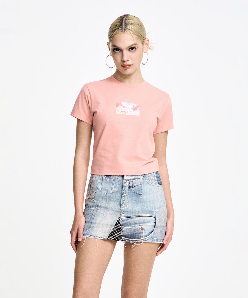 SUPRA Women'S Box Gradient Short Sleeve T-Shirt (Pink)