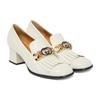 Interlocking Leather Chunky Heel High Heels Women's White 750532 C9D00 9022