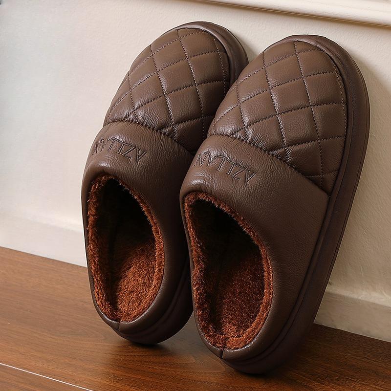 Waterproof and Anti-slip Cotton Shoes, Thick-soled Cotton Slippers for Indoor Warmth