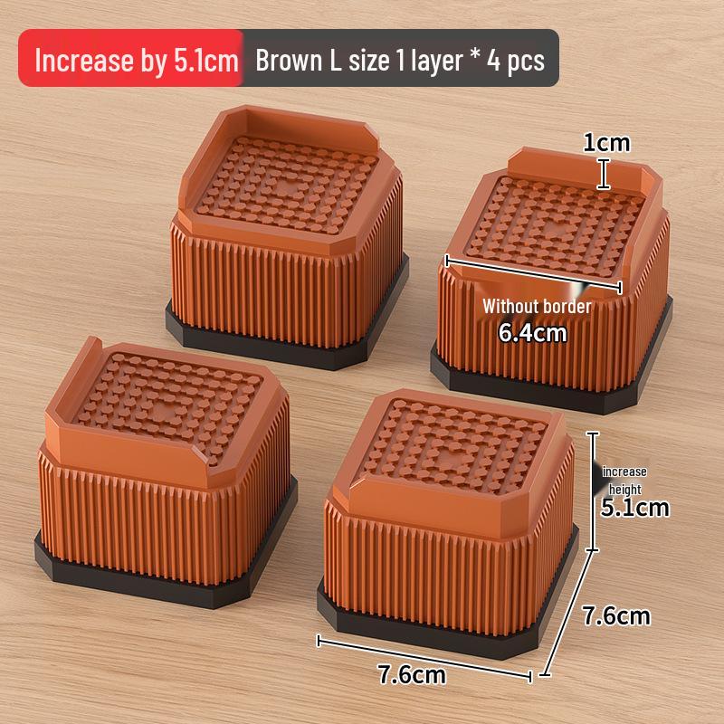 Adjustable Stackable Furniture Riser Pads for Table, Cabinet, and Bed Legs - Moisture-Proof, Strong Load-Bearing Plastic Blocks