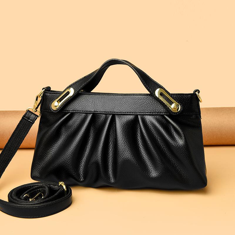 New Women's Soft Leather Handbag Elegant Underarm Single Shoulder Banquet Bag Women's Leather Single Shoulder Bag