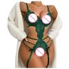 Ladies Erotic Lingerie Sexy Strap Lace Hollow  Set Without Steel Rings