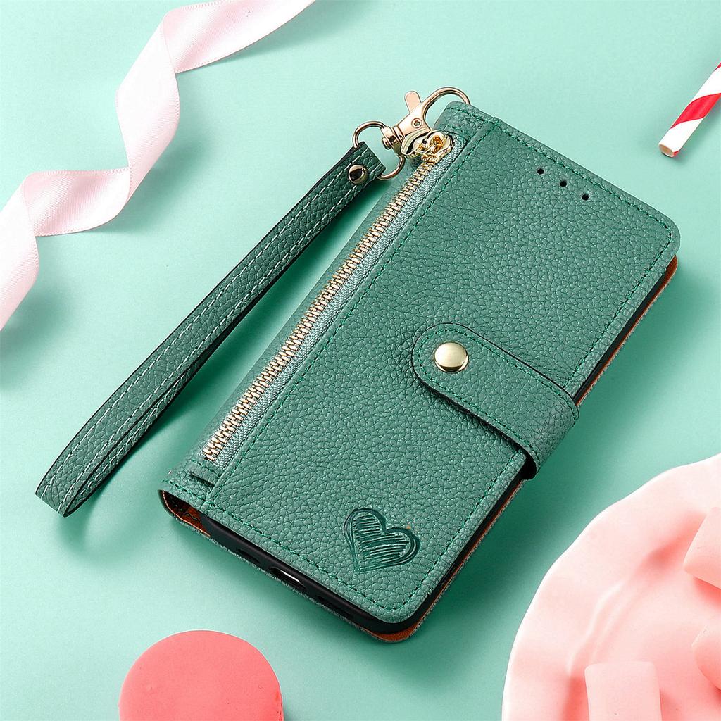 For Xiaomi 15T Case RFID Blocking Zipper Pocket Leather Wallet Phone Cover with Strap