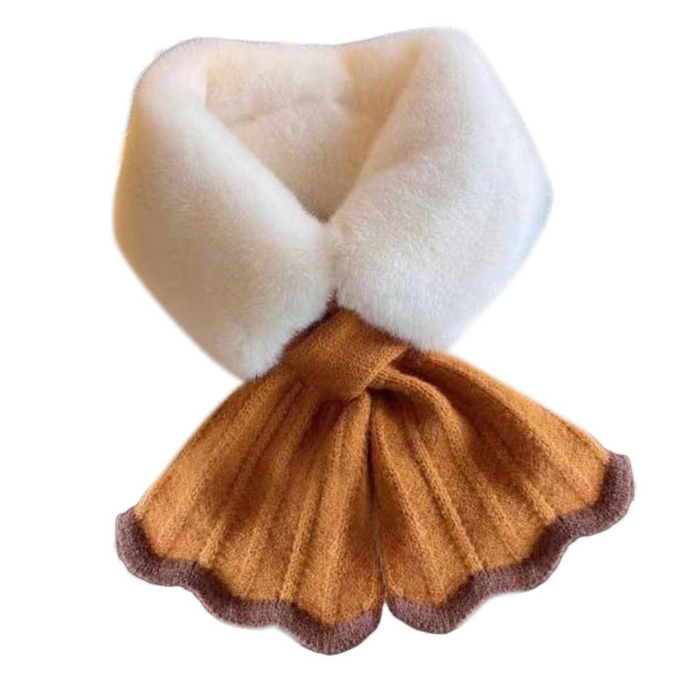 Comfortable Faux Rabbit Hair Winter Scarf Thick Soft Knit Scarf Windproof Silky Neck Guard Scarves Outdoor Neckwear