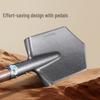 106b Polished Russian-Style Small Manganese Steel Shovel with Carbonized Green Steel and Wood Handle for Military Engineering and Outdoor Use