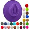 Fedoras 9.5 Cm Brim Women'S Winter Men'S Hat Classic Felt Hat Fedora Wide-Brimmed Hat Women'S Gorras  Chapeau Femme