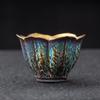 Cha Xun Kiln Glazed Gilded Jian Zhan Flower Teacup