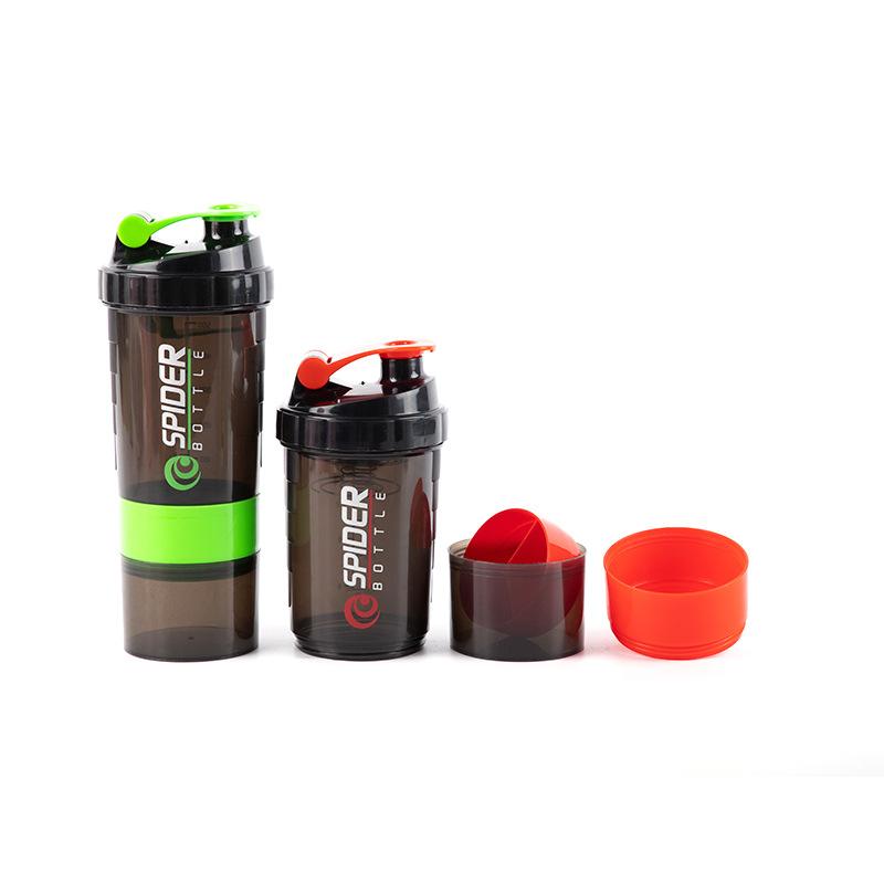 500ml Protein Powder Shaker Bottle Sports Water Cup Portable High Capacity Drinking Container with Powder Case Plastic Blender