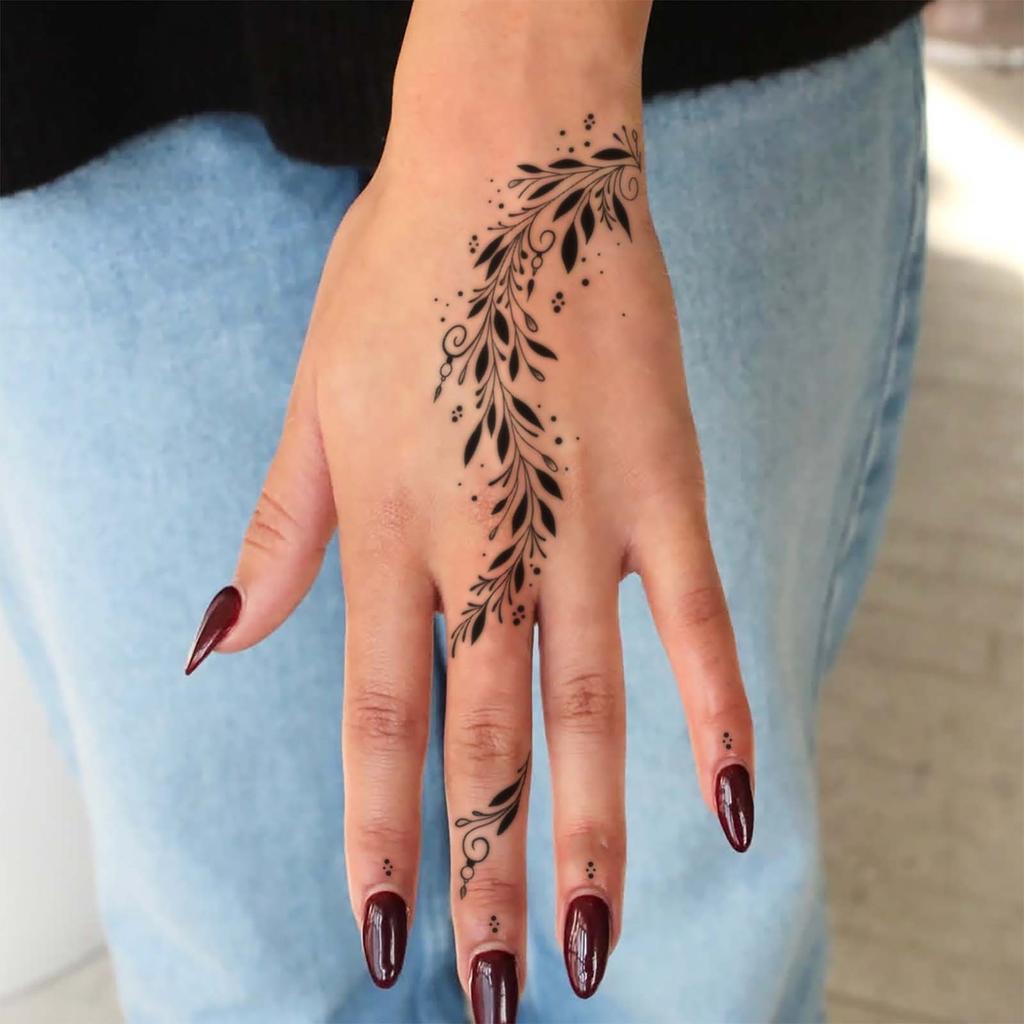 Dark Plain Tattoo Sticker High-End Hand Tattoo Sticker
