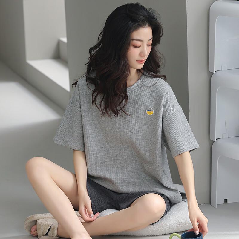 Qiansiniao Women's Waffle Cotton Loungewear Set
