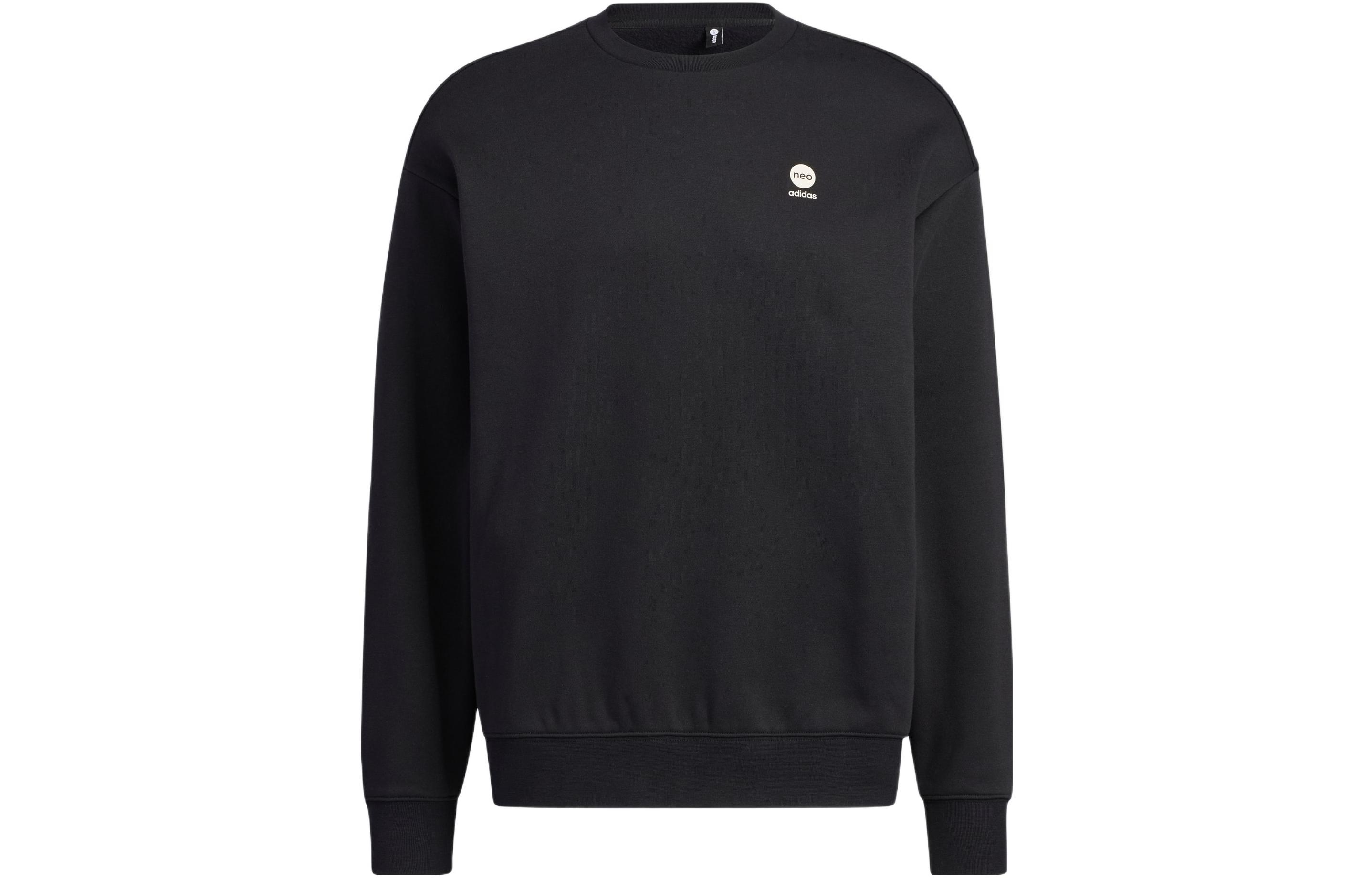 Adidas Neo Sweatshirts Unisex Black Crew Neck Moderate Regular HY9654 XXS