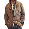 2025 Autumn/Winter Men's Retro Lapel Knit Cardigan - European and American Style