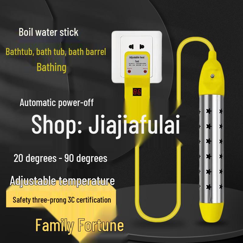 Rapid Heat Water Boiler Stick with Auto Shut-Off - Safe Electric Heater for Bathing and Household Use