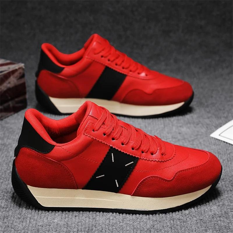 

Кроссовки повседневные мужские дизайнерские ретро кроссовки модные микрофибровые кожаные дышащие на плоской платформе с увеличенной высотой 39