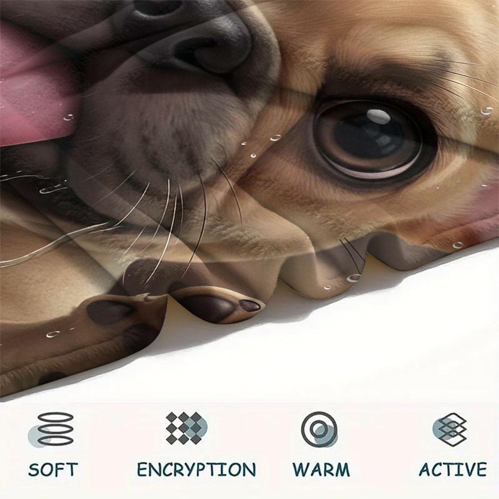 1Pc Cutepuppy Print Flannel Blanket, High quality Comfortable for All Seasons, Home Decor, Warmth and Comfort, Perfect for Christmas Gifts