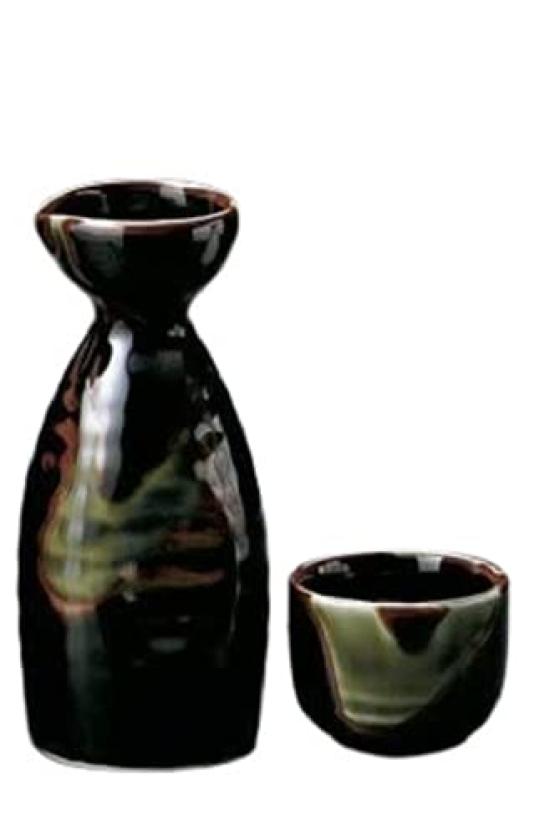 

Але-нет Тенмоку Орибэ Нагаси Но. 1 набор из 2 керамических изделий Мино Токкури и Сакадзуки