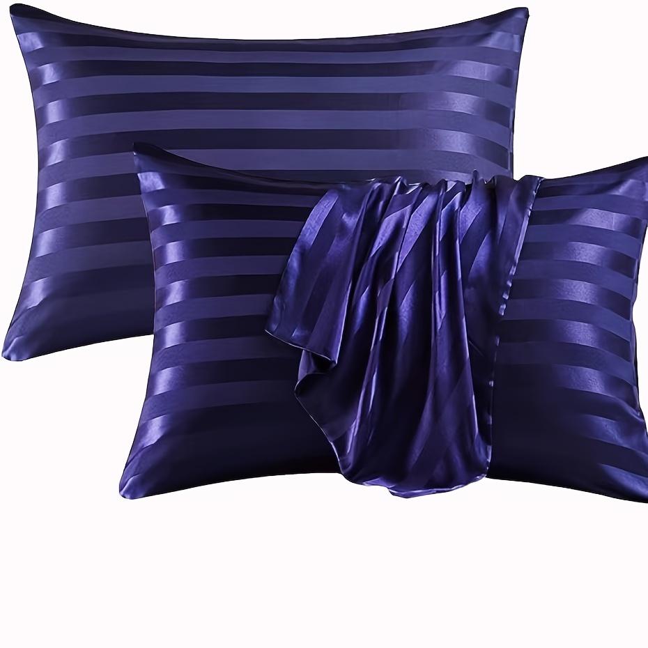 Stripe Pattern Envelope Closure Silky Pillowcase Set of 2 - Super Soft Weave, Hair and Skin Friendly, Machine Washable, Hotel Quality