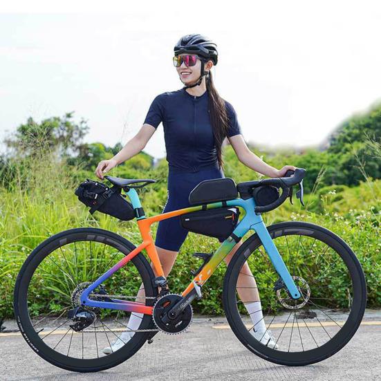 

1.7L Bicycle Top Tube Triangle Bag Waterproof Universal MTB Road Mountain Bike Seat Frame Tools Storage Pouch Cycling Bike Accessories білий