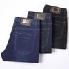 Leichte Herren-Denimhose für Frühling/Sommer Mittelhoch geschnitten Gerades Bein Business Stretch Freizeithose