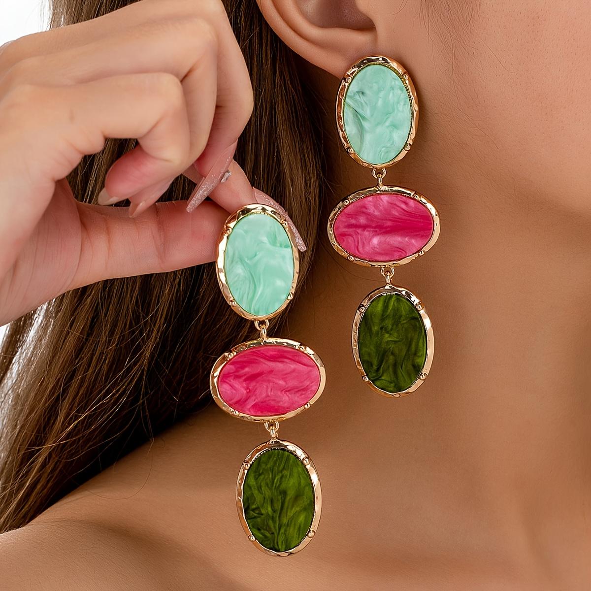 

Модные висячие серьги для женских украшений разноцветный