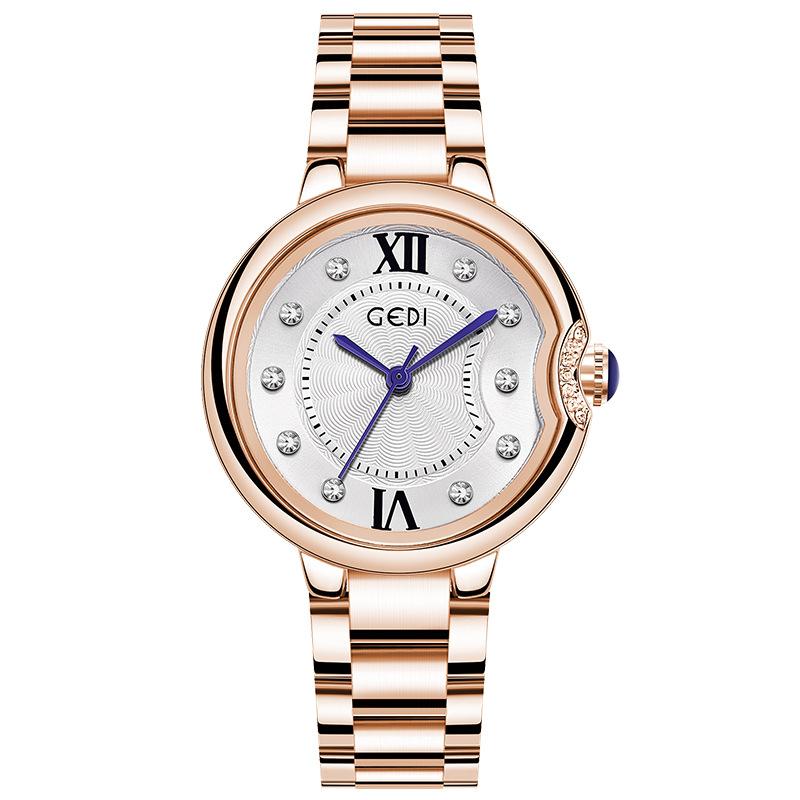 Uhr Einfaches Temperament Vielseitig Massivstahlband Hoher Wert Wasserdicht Nische Leichter Luxus Damenuhr