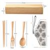 Natural Wooden Chopsticks Set Spoon and Fork Set Comes with Wooden Box and Chopsticks Bag Chopsticks,
