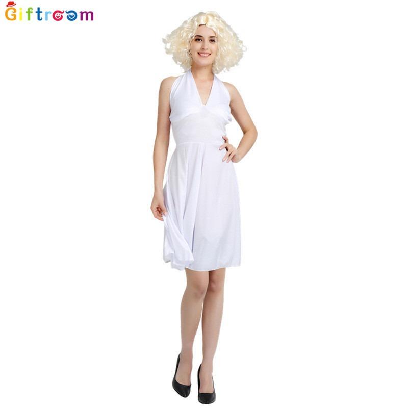 Halloween Costume P Marilyn Monroe Dress Big Wave Wig Elvis Onesie Parody Show