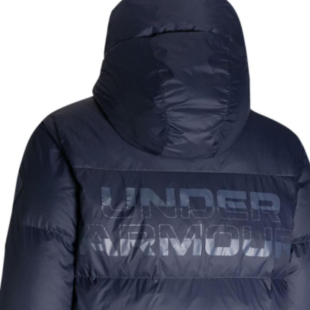 Under Armour Solid Color Casual Hooded Down Jacket With Large Pockets Men Outerwear Navy-Blue 1382092-044