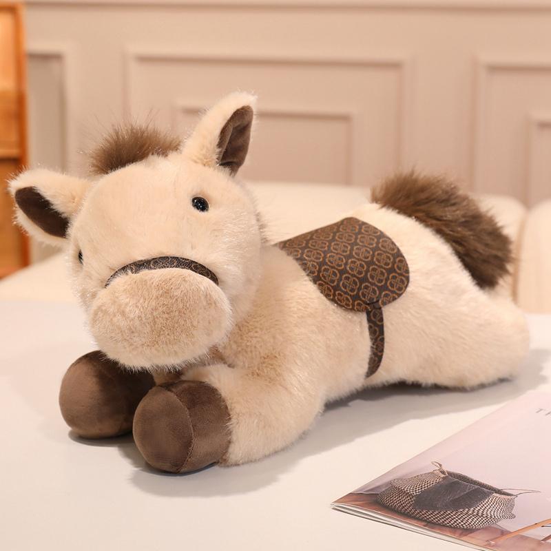 Simulated Lying Horse Plush Dolls Stuffed Animal Super Realistic Pony Plush Toys Classic Birthday Gift For Children
