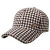 Unisex Plaid Wool Blend Baseball Cap Winter Warm Outdoor Sun Shade Hat