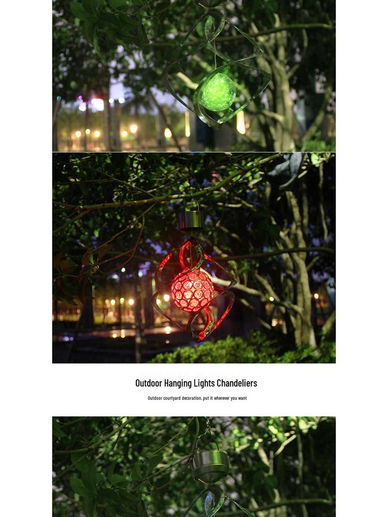 Colorful Solar Wind Spinner LED Light: Waterproof RGB Lawn Decor