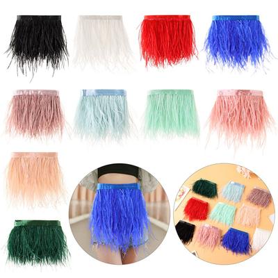 Accessories Feathers Ribbon Plumes Ribbon Selvage Ostrich Feathers Trim 1 Meter Long 8-10 CM Wide