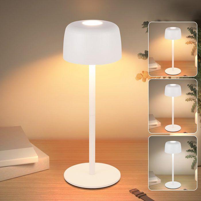 Lampe de table LED sans fil - NETTLIFE - Modèle tactile - 3 températures - Intensité variable - Batterie USB