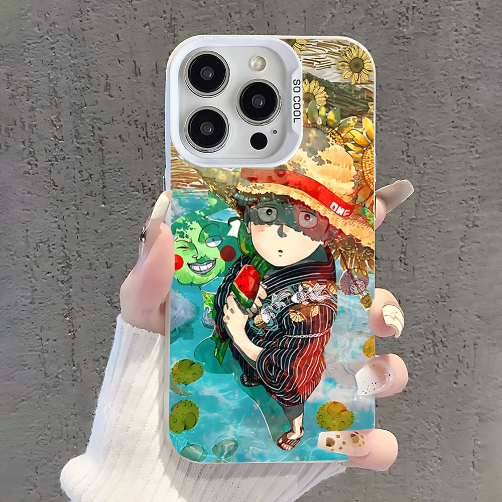 Mob P-Psycho 100 Phone Case For iPhone 17,16,15,14,13,12,11,Pro,XS,Max,Plus,Mini,SE White Candy Matte Shockproof Cover