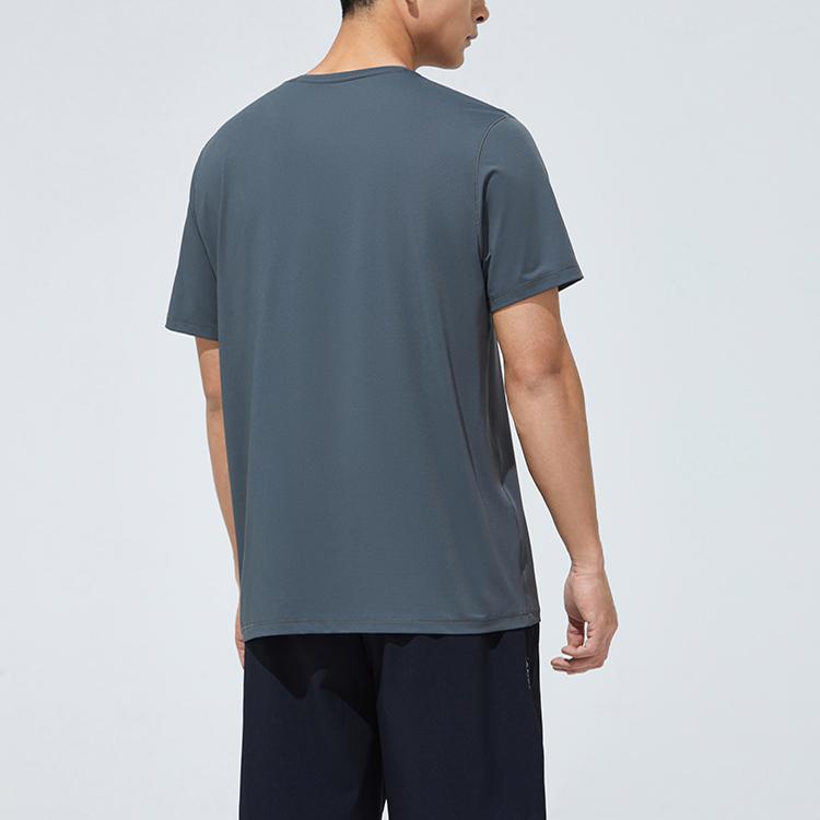 Anta Solid Color Pullover T-Shirt And Mid-Waist Straight Leg Shorts Casual Sports Set Men sets Mud-Green 952327202-6