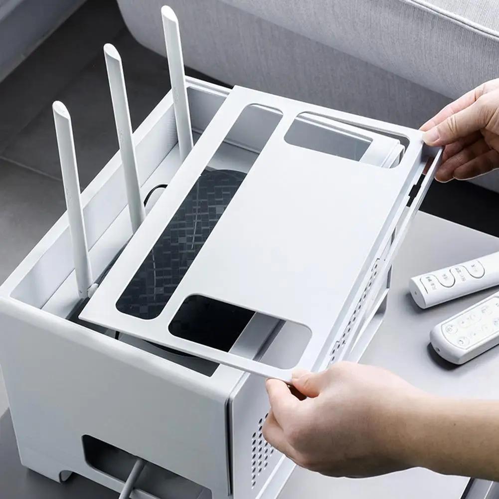 The New Router Storage Box Saves Space Hollow Cable Management Box Heat Dissipation Detachable Router Double-layer Storage Box