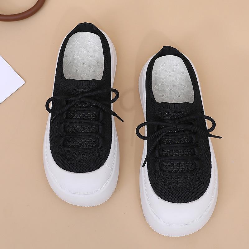 Shoes women's 2025 summer new thick-soled heightening casual shoes fashionable versatile half-drag women's shoes mesh breathable women's shoes