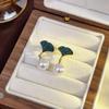 Elegant Zircon Flower and Pearl Stud Earrings - High-End Niche Design