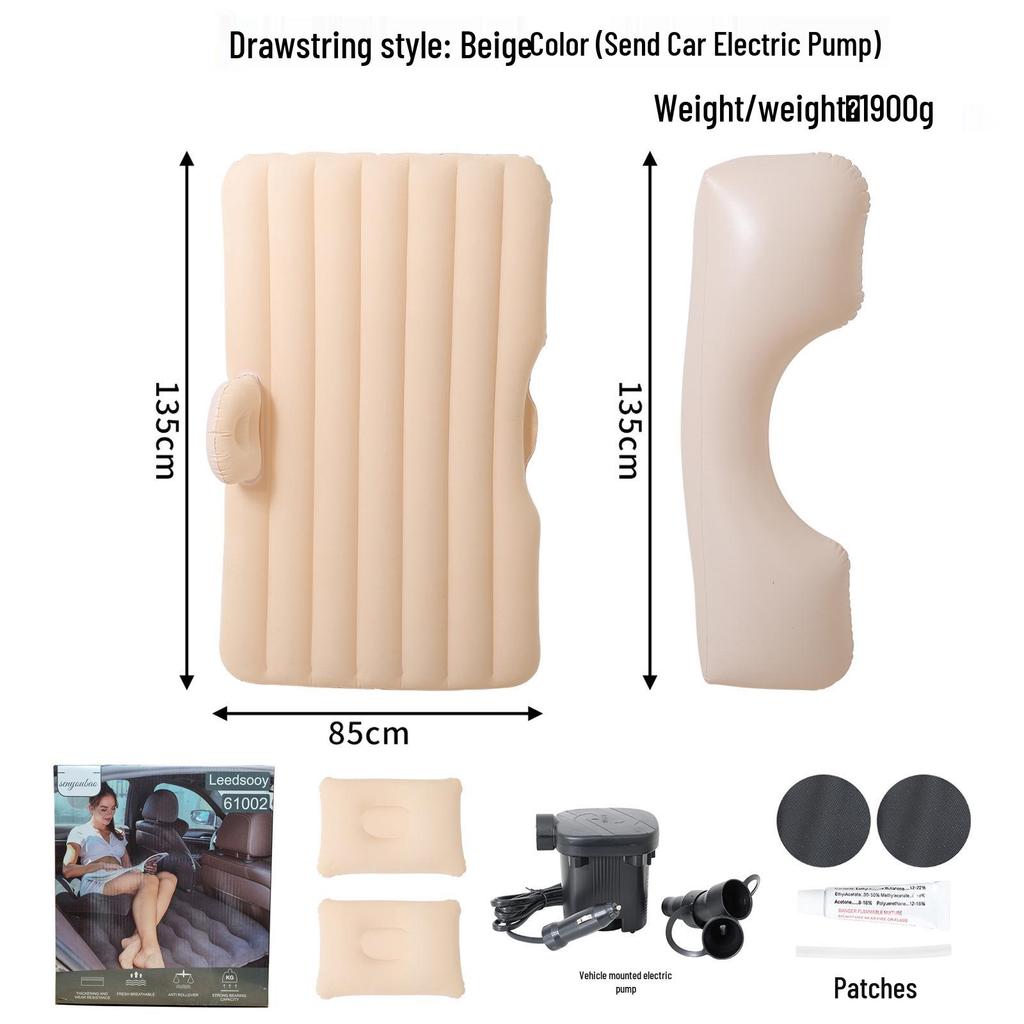Inflatable PVC Flocked Car Back Seat Mattress