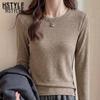 Women's Korean-Style Fleece-Lined Long-Sleeve Thermal Base Layer