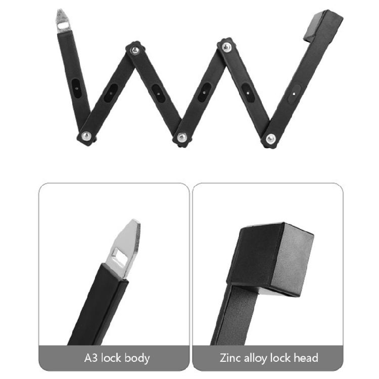 Bike Security Lock Compacts Zincs Alloy Construction For Motorcycles Scooter Weather Resistant Foldable Bicycles Lock