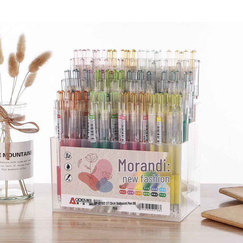 96-Piece Press-Type Neutral Pens Set | 0.5mm ST Needle Tube | Black & Red for Students and Office Use