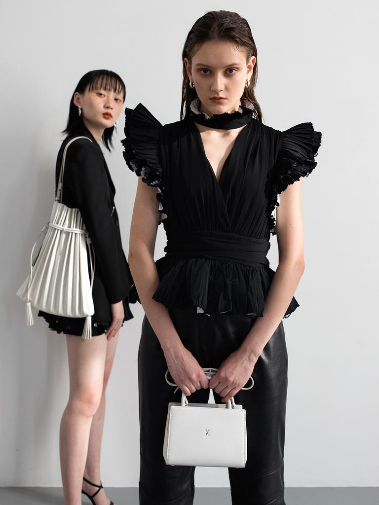 Joseph&Stacey Lucky Pleats Tote S Lily Bone