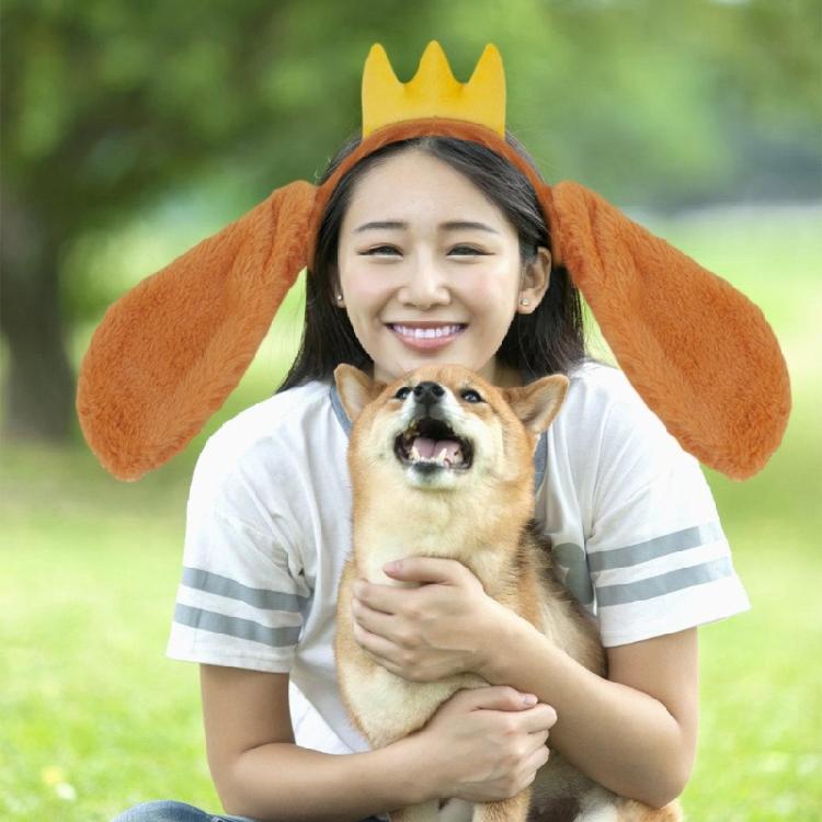 Dogs Hair Hoop Set Plush Tail Dog False Nose Dogs Ears Headband Brown Mesh Skirt Animals Cosplay Set for Halloween