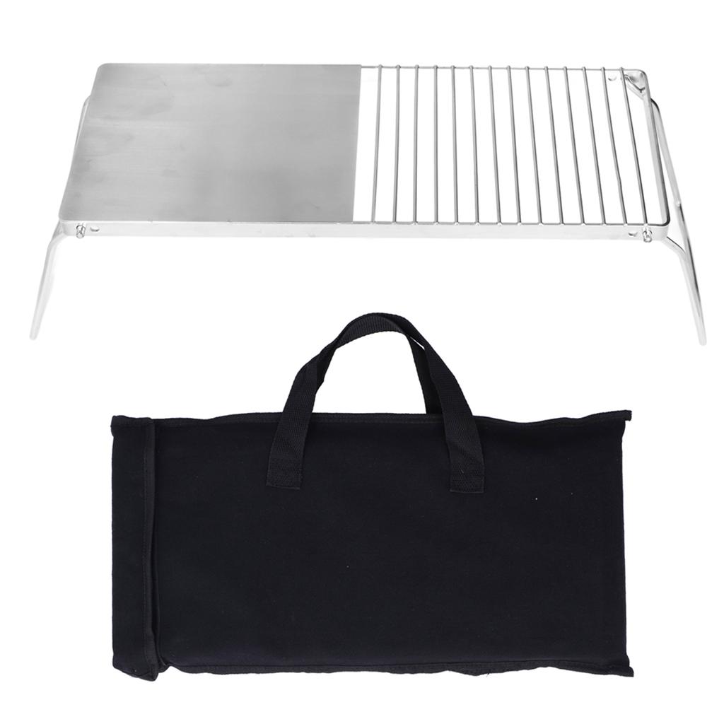 Grill Stand Multifunctional Folding Stainless Steel Outdoor Kitchen Stand for BBQ Grilling Camping Trip Travel