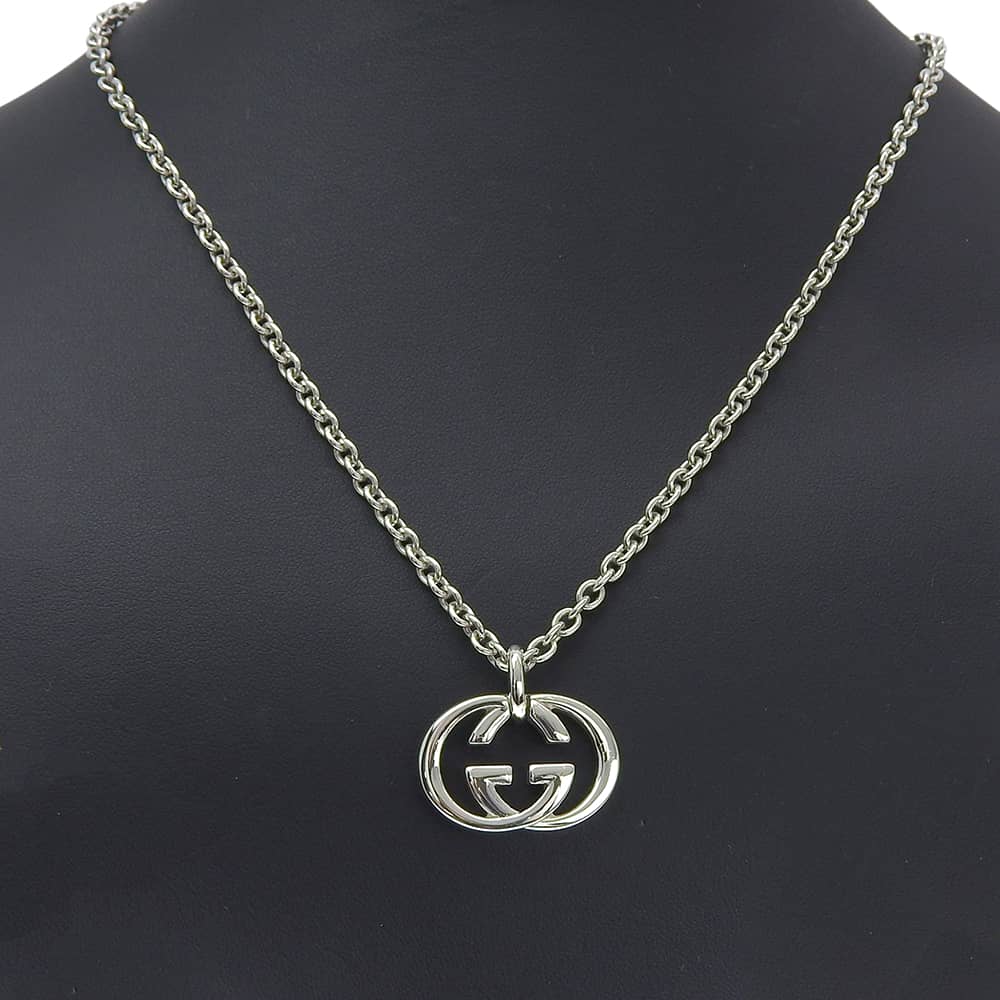 Gucci Interlocking G Necklace Silver925 26.4g Unisex Used