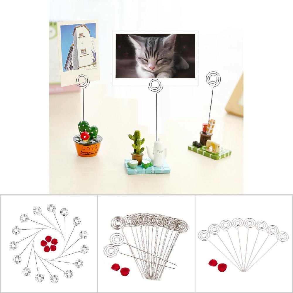 50pcs Heart Shape Photo Card Holders Round Shape Paper Note Holders Table Display