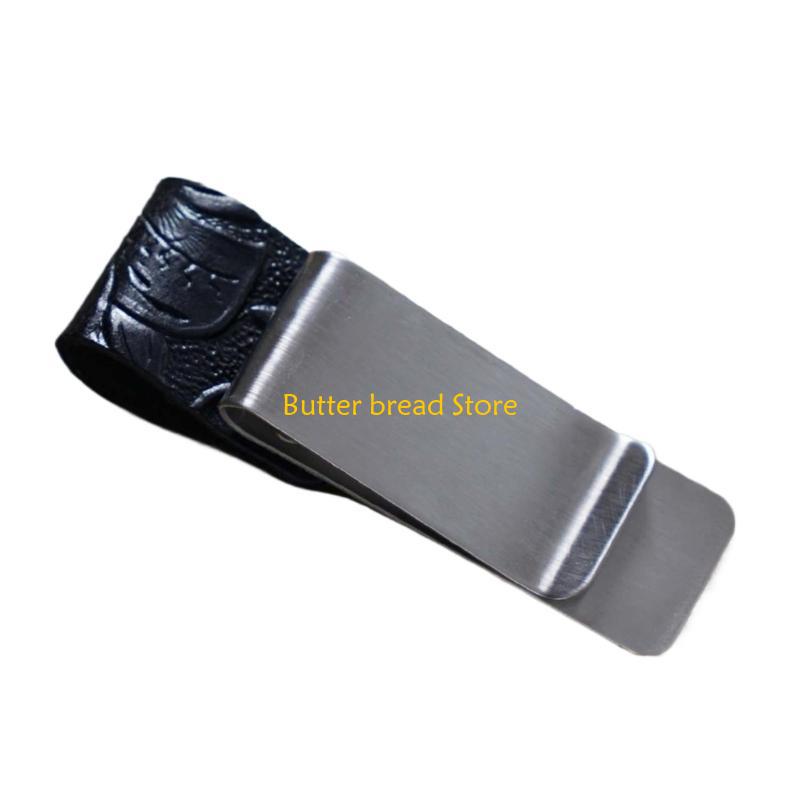 W89C Leather Pen Holder with Clip Notebook Pen Holder Leather Pen Sleeve for Journal